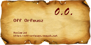 Off Orfeusz névjegykártya